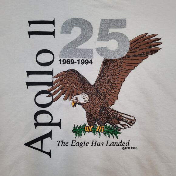 Vintage 1994 NASA Apollo II 25th Anniversary T-Shirt Mens XL Made in USA - Picture 2 of 12